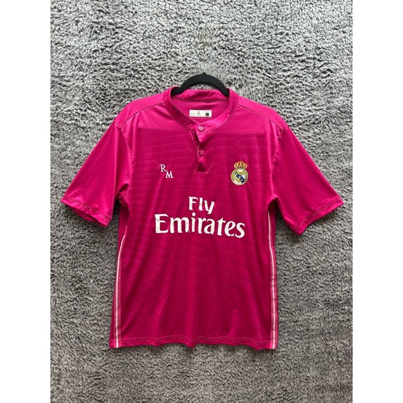 Real Madrid Official Product Cristiano Ronaldo #7 Away Jersey Pink Men's Size L - Picture 1 of 12